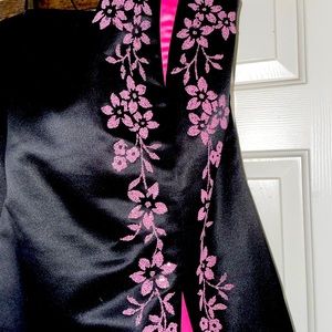 Black and pink prom dress